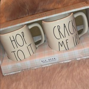 RAE DUNN | HOP TO IT & CRACK ME UP Mugs